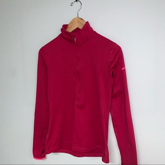 Nike Sweater Women’s Size Medium Magenta  Pink 1/2‎ Zip Long Sleeve Light Jacket - Picture 3 of 9